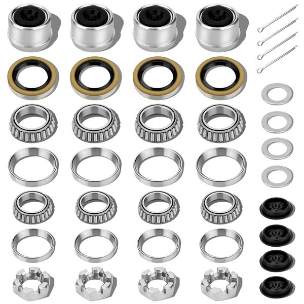 NEW SET OF 4 TRAILER BEARINGS GREASE SEALS WASHERS