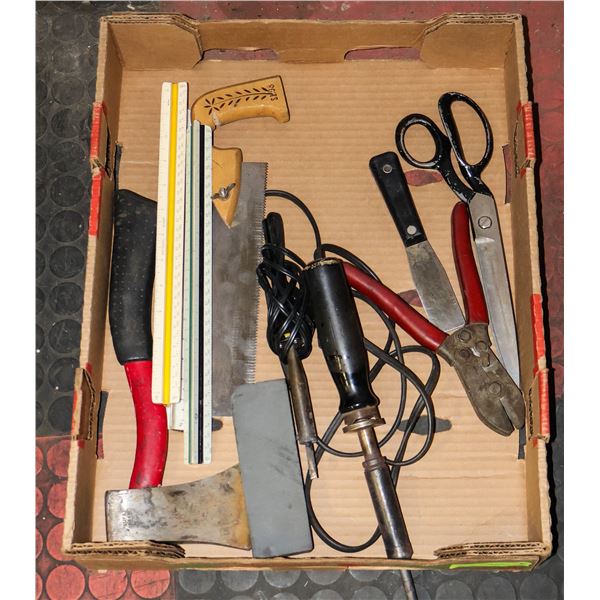 SUPER BRAND HATCHET, SHARPENING STONE,
