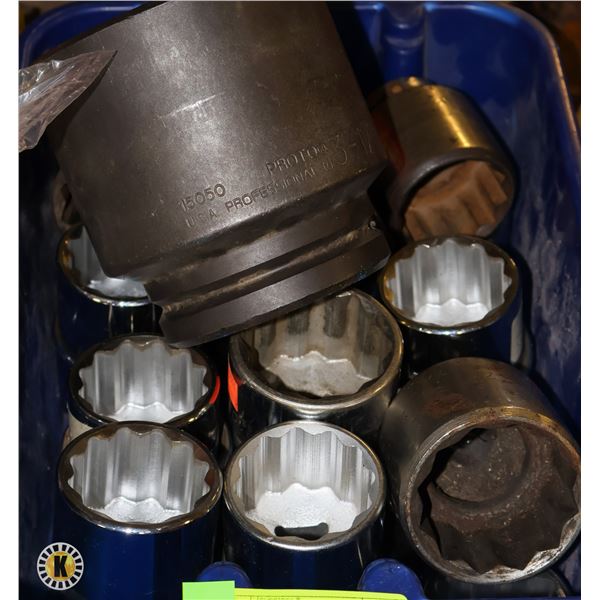 LOT OF INDUSTRIAL SIZE SOCKETS