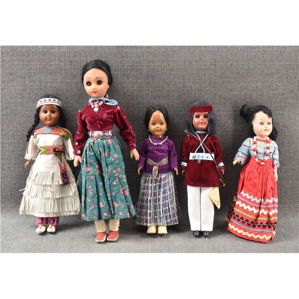 FIVE NAVAJO DOLLS