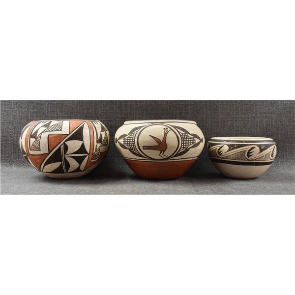 3 PUEBLO POTTERY JARS