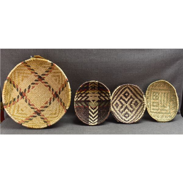 FOUR HOPI SIFTER BASKETS