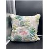 Image 1 : 22-Inch Floral Cushion with Feather Fill