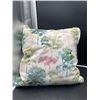 Image 1 : 22-Inch Floral Cushion with Feather Fill