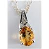 Image 1 : Silver Citrine And Diamond With Chain Necklace, Suggested Retail Value $240