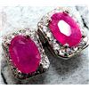 Image 1 : Silver Ruby And Cz Earrings, Suggested Retail Value $160