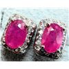 Image 2 : Silver Ruby And Cz Earrings, Suggested Retail Value $160