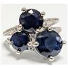 Image 1 : Silver Sapphire 3.5Ct Size 6 Ring, Suggested Retail Value $300