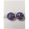 Image 1 : Silver Purple Pink Crystal Earrings, Suggested Retail Value $30