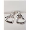 Image 1 : Silver Cz Heart Earrings, Suggested Retail Value $50