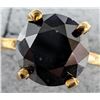 Image 1 : 10K Yellow Gold 2.38G Black Diamond 2.4Ct Ring (~Size 6), Made in Canada, Appraised Retail $2565