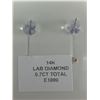 Image 4 : 14K White Gold Lab Diamond 0.7Ct Earrings, Made in Canada, Appraised Retail $1500