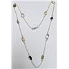 Image 1 : Silver 7.56G Genuine Multi Gemstone 18" Necklace, Appraised Retail $680