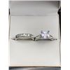 Image 1 : Two-Piece Silver Tone Ring Set with Clear Stones