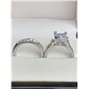 Image 2 : Two-Piece Silver Tone Ring Set with Clear Stones