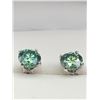 Image 2 : 6.00 CT TW GRA CERTIFIED ROUND BRILLIANT CUT MOISSANITE STONE VVS CYAN COLOR SET IN 925 SILVER EARRI