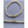 Image 2 : Freshwater Pearl Necklace and Bracelet Set with Rhinestone Accents
