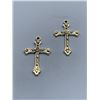 Image 1 : Pair of Metal Cross Pendants with Ornamental Details