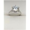Image 1 : 5.00 CT GRA CERTIFIED ROUND BRILLIANT CUT MOISSANITE STONE VVS D COLOR SET IN CENTER WITH 14 ROUND C