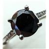 Image 1 : 10K White Gold 2.03G Black Diamond 0.97Ct+0.04Ct Ring (~Size 7), Made in Canada, Appraised Retail $2