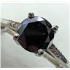 Image 2 : 10K White Gold 2.03G Black Diamond 0.97Ct+0.04Ct Ring (~Size 7), Made in Canada, Appraised Retail $2