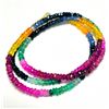 Image 3 : Silver Emerald Ruby Sapphire Beads 16" 37Ct Necklace (~Size 0), Made in Canada, Appraised Retail $75