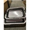 Image 1 : Set of 2 Collapsible  Plastic Laundry Baskets with Handles