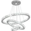 Image 1 : 3 Rings Modern Crystal Chandelier – Kaniker 3 Colors Changeable Semi Flush Mount Ceiling Li