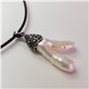 Image 2 : Silver Free Form Fresh Water Pearl W/ Cord Pendant (~Size 0) (~length 0inches) (~weight 1.6g), Sugge