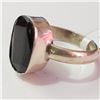 Image 3 : Silver Black Onyx Ring (~Size 7.5)(Ring is resizable for $40) (~length 0inches) (~weight 4.35g), Sug