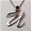 Image 1 : Silver Cubic Zirconia Garnet Necklace (~Size 0) (~length 17inches) (~weight 3.18g), Suggested Retail