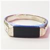 Image 1 : Silver Black Onyx Ring (~Size 6.75)(Ring is resizable for $40) (~length 0inches), Suggested Retail V