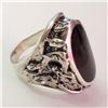 Image 2 : Silver Black Onyx Ring (~Size 5.5)(Ring is resizable for $40) (~length 0inches) (~weight 13.81g), Su