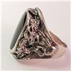 Image 3 : Silver Black Onyx Ring (~Size 5.5)(Ring is resizable for $40) (~length 0inches) (~weight 13.81g), Su