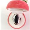 Image 4 : Silver Black Onyx Ring (~Size 5.5)(Ring is resizable for $40) (~length 0inches) (~weight 13.81g), Su