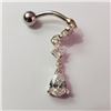 Image 1 : Silver Cubic Zirconia Belly Button (~Size 0) (~length 0inches), Suggested Retail Value $100