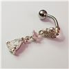 Image 2 : Silver Cubic Zirconia Belly Button (~Size 0) (~length 0inches), Suggested Retail Value $100