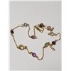 Image 2 : Silver Genuine Multi Gemstone Gold Plated 18"(10ct) Necklace (~weight 4.76g), Appraised Retail $690