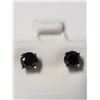 Image 1 : 14K White Gold Black Diamond(0.92ct) Earrings (~weight 0.69g), Made in Canada, Appraised Retail $100