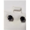 Image 3 : 14K White Gold Black Diamond(0.92ct) Earrings (~weight 0.69g), Made in Canada, Appraised Retail $100