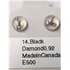 Image 4 : 14K White Gold Black Diamond(0.92ct) Earrings (~weight 0.69g), Made in Canada, Appraised Retail $100