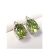 Image 2 : Silver Peridot And Diamond Earrings, Suggested Retail Value $300