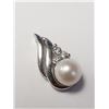 Image 2 : Silver Fresh Water Pearl And Cz Pendant, Suggested Retail Value $140