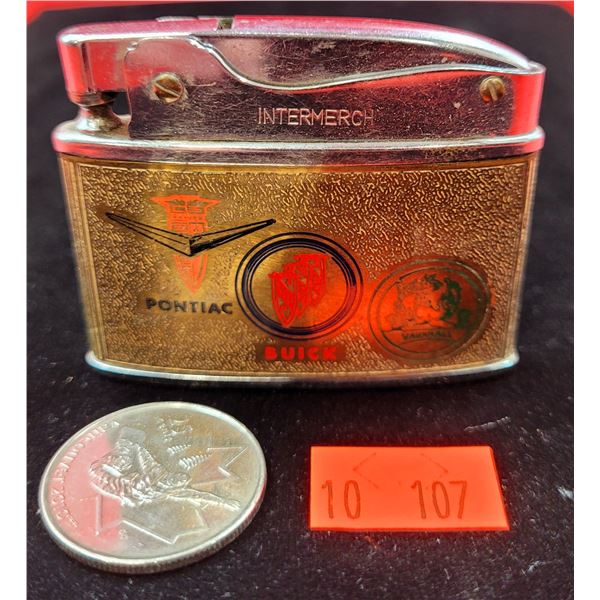 VTG Intermerch Pontiac, Buick & Vauxhall Pioneer Motors Ltd. Advertising Lighter Made In Japan