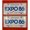 Image 1 : NOS Vancouver Expo 86' British Columbia License Plates