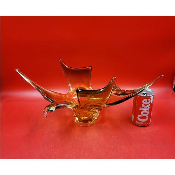 MCM Fluted Art Glass Bowl