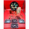 Image 1 : VTG Barware Lot w/ Serving Trays, Stir Sticks, Shot Glasses, & More