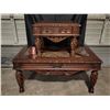 Image 1 : Antique Solid Wood Ornate Heavy Coffee Table & End Table