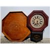Image 1 : VTG Wooden Crokinole Board & Standard Time Wall Clock