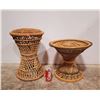 Image 1 : Woven Wicker Rattan Table & Chair